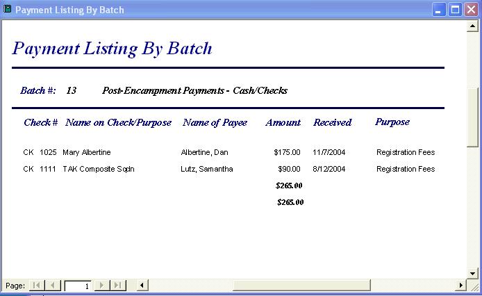 Payment Batch Report (11K)